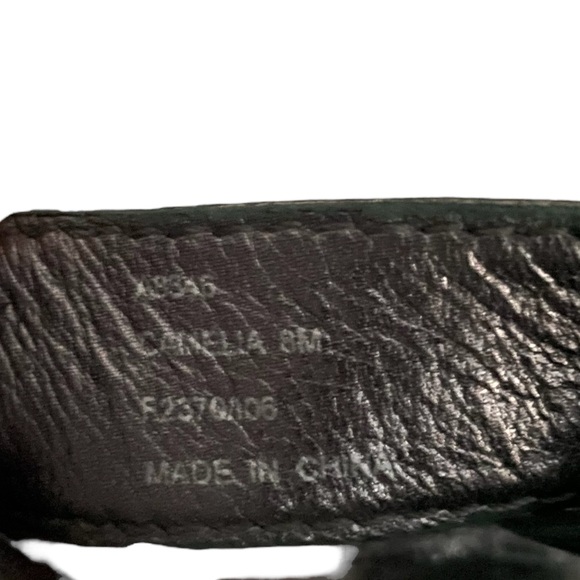 COACH Camelia Pewter & Black Ankle Strap Platform Wedge Sandals - Picture 8 of 9